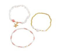Catena a mano multistrato impilabile ispirata al mare con perline colorate design stelle marine leggere gioielli regalo pila di perline, Misura unica, come descritto