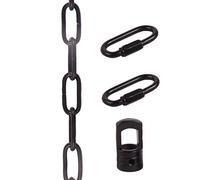 Catena a sospensione per illuminazione, catena resistente per lampada, catena di sospensione per specchi o quadri, finitura in ottone antico, specifiche multiple (nero, 24)