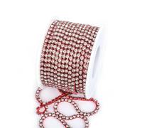 Catena a tazza con strass in vetro e base in rosso AB argento/oro SS4.5-SS18 (1,5 mm-4,5 mm) per abbigliamento e cucito - rosso - SS14 (3,5 mm) - Confezione da 5 iarde