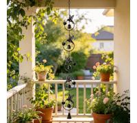 Catena antipioggia arte giardino con campana farfalla e forme cuore per spazi es