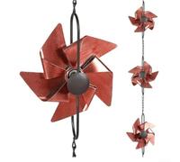 Catena antipioggia in metallo, 8 1,5 m per esterni, mulino a vento in metallo, decorazione unica da giardino, per decorazione esterna estetica da giardino