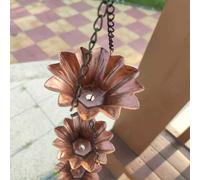 Catena antipioggia per giardino, ville e templi - Elegante catena drenante per tetto, effetto rame, lunga 151 cm, resistente alle intemperie