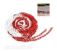 Catena barriera plastica 8mm 25m, rossa/bianca, sicurezza esterna