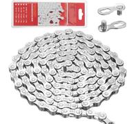 Catena Bici 6/7/8 Velocità, 1/2'' X 11/128'', Dotato Di Attrezzi Per Lo Smontaggio Rapido, Acciaio Speciale, Argento, Catena Per Bicicletta Durevole, Per Mountain Bike, Sportbike E Così Via