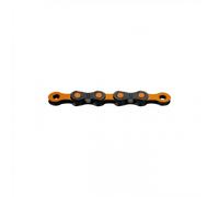 Catena Bici KMC DLC12 WAXED 12v - 126 Maglie, Nero/Arancione, Rivestimento Cera DLC
