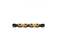 Catena Bici KMC X12 WAXED TI-N 12v - 126 Maglie, Oro/Nero, Rivestimento Cera