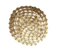 Catena Bicicletta 10 Velocità, Acciaio ad Alta Carbonio, Catena Cavo, Colore Oro - Leggera e Resistente, Design Cavo, Ideale per Bici da Montagna e Strada