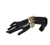 Catena Bracciali Set per Le Donne Regolabile Chain di Modo in Rilievo Chunky Flat Cable Punk monili dei Braccialetti per Le Donne Ragazze Gift Set di 4 (Oro) Durability And Professional