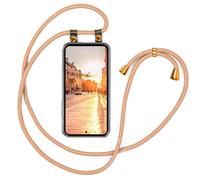 moex Catena per cellulare per Samsung Galaxy A35 5G con cinturino rimovibile, custodia con catena a tracolla, cinturino per cellulare lungo 155 cm, in tessuto con cordoncino, colore oro
