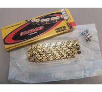 CATENA CHAIN TRASMISSIONE REGINA RINFORZATA PASSO 420 126 MAGLIE GOLD ORO BLACK