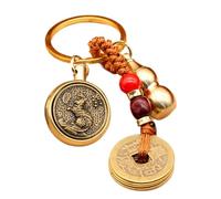 Catena chiave cinese, Catena chiave a | PENDENTI CORRELLI - Key Ring Wealth Success Longevity, Angolo Pendente, God Tour + cinque imperatori Mone, Se référer au