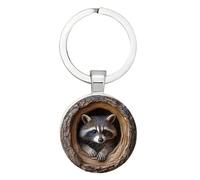 Catena Chiavi Procione - Keyring Racoon | Zaino Albero Hollow Procione | Animali Per Portafoglio Decorazione Borsa Portafoglio Viaggi Zaino Nel