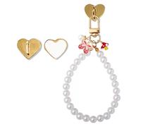 Catena con ciondoli a forma di farfalla e fungo con perle, da donna, per amanti dei libri, braccialetti con perle Kindle, accessori per portachiavi, regali per gli amanti della lettura, libri club