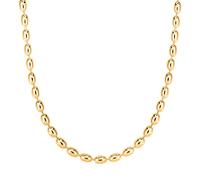 Catena con filo ovale di perle di riso placcato in oro su argento sterling per donne e ragazze - Prodotto in Italia Viene fornito con confezione regalo, Argento, n