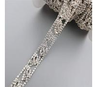 Catena con strass da 0,9 m di larghezza con strass e nastro di pizzo scintillante per abito da sposa, collana da ballo di fine anno, accessorio per lo spettacolo, cintura copricapo, fai da te