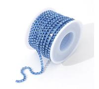 Catena con strass di cristallo SS12, lunghezza 9,1 m, 3 mm, per cucito, scarpe, vestiti, tazze, gioielli fai da te, artigianato, bouquet da sposa, colore: azzurro