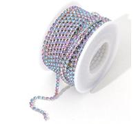Catena con strass di cristallo SS12, lunghezza 9,1 m, 3 mm, per cucito, scarpe, vestiti, tazze, gioielli fai da te, artigianato, bouquet da sposa, colore: argento