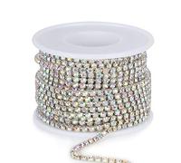 Catena con strass trasparenti da 2,8 mm, lunghezza 9,1 m, per la creazione di gioielli artigianali