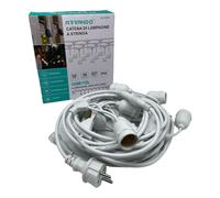 CATENA CORDONIERA LUMINOSA PER ESTERNO 10 METRI 10 LAMPADINE E27 CATENARIA