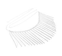 Catena Corpo Cristallo Argento, Cristallo, per Danza del Ventre | Design Delicato Lunga Frangia, Accessorio Versatile per Bikini, Travestimenti e Momenti Scenici