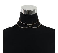 Catena corporeo delle donne scintillanti a pendente a pendente collana petto della catena del torace-un set (catena corporeo+collana)