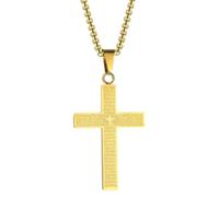 Catena cristiana per gli uomini,Collana a catena religiosa, Collana a catena di gioielli di moda, Collana religiosa gioielli cristiani, pendente in versetto biblico in acciaio inossidabile per uomo e