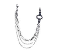Catena da cintura unisex in metallo retrò, accessorio punk rock con punte esagerate