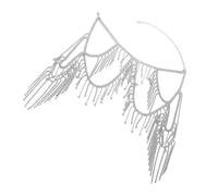 Catena da spalla multistrato con frangia e strass di cristallo, per donne, accessori per feste e matrimoni, catena a tracolla multistrato, One Size, come descritto, come descritto