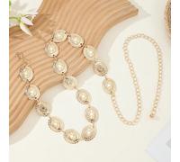 Catena da vita alla moda boho stile europeo e americano con design a margherita, petali e fiori, adatta per abiti e vestiti da donna, cintura a catena per Ognissanti, estate, scuola, autunno, Ognissan