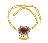 Catena da vita con corda regolabile e strass abbellimenti per una spiaggia o un festival, accessorio alla moda blu verde, One Size, come descritto, come descritto