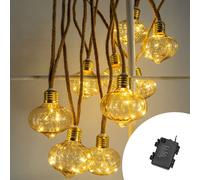 Catena decorata con 10 Lanterne luminose a Led Bianco Caldo 4,5 metri a batteria Wisdom