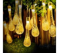 Catena decorata con 50 Gocce a Led Bianco caldo 10 metri con pannello solare Aigostar