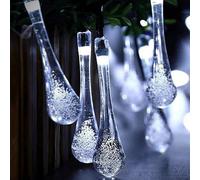 Catena decorata con 50 Gocce a Led Bianco freddo 10 metri con pannello solare Aigostar