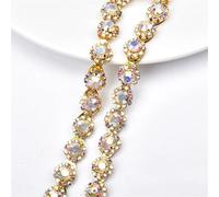 catena decorativa di perforazione d'acqua, Glass Crystal Rhinestone Flower Chain Trim Flatback Sew On 1 Yard And 5 Yards Pack Of 3(Style 5,5 yards)
