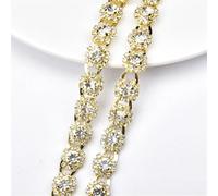 catena decorativa di perforazione d'acqua, Glass Crystal Rhinestone Flower Chain Trim Flatback Sew On 1 Yard And 5 Yards Pack Of 3(Style 8,1 yard)