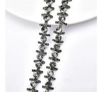 catena decorativa di perforazione d'acqua, Glass Crystal Rhinestone Flower Chain Trim Flatback Sew On 1 Yard And 5 Yards Pack Of 3(Style 9,1 yard)