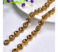 catena decorativa di perforazione d'acqua, Glass Crystal Rhinestone Flower Chain Trim Flatback Sew On 1 Yard And 5 Yards Pack Of 3(Style 6,1 yard)