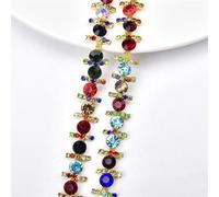 catena decorativa di perforazione d'acqua, Glass Crystal Rhinestone Flower Chain Trim Flatback Sew On 1 Yard And 5 Yards Pack Of 3(Style 4,5 yards)
