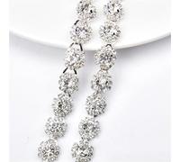 catena decorativa di perforazione d'acqua, Glass Crystal Rhinestone Flower Chain Trim Flatback Sew On 1 Yard And 5 Yards Pack Of 3(Style 7,5 yards)