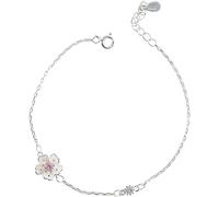 Catena del bracciale del bracciale, braccialetto di bracciale ad argento regolabile, donne 925 Sterling Sterling Bracciale regolabile Bracciale di ciliegio Bracciale Ladies Bracciale d'argento