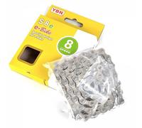 Catena della bicicletta YBN S8E DHA Chromium 8v Chaîne e-Bike - 1/2x3/32 - 1000 kgs -136 Link Argenté