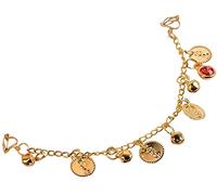 Catena dell'anello del naso di danza del ventre con le decorazioni di paillettes della moneta d'oro sospese per il supporto delle catene del naso falso di danza indiana (oro) attraente