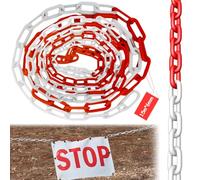 Catena di bloccaggio, 15 m, in plastica, 6 mm, in plastica, per bloccare superfici, ben visibile, stabile e maneggevole