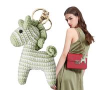 Catena di chiavi a forma di cavallo, catena chiave di cavallo, catena chiave da donna per auto, decorazione per zaino all'uncinetto decorativo, accessorio per festival, pony alla moda, verde, Se