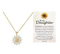 Catena Di Collana in Oro Collana Girasole Moda Semplice Oro Netto Girasole Rosso Catena Clavicola Ciondolo Catena Clavicola Per Regalo E Figlia Collana Cucchiaio Di (a-Pink, One Size)