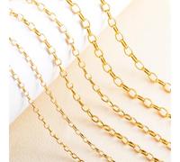 Catena di collegamento a forma ovale dell'acciaio inossidabile di colore dell'oro per la fabbricazione dei monili di