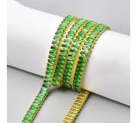 Catena di cristallo rettangolare in artiglio del chiodo zircone strass passamaneria gemma gioielli fai da te accessori abbigliamento 3X6mm En8 oro 50 cm