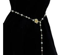 Catena di gioielli per il corpo in metallo con perle brillanti accessorio per la vita gioielli per matrimoni, feste e moda quotidiana perle impreziosite accessorio per la vita, One Size, come