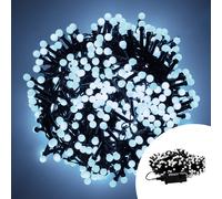Catena di luci 10 metri da 500 Sfere luminose Led Bianco Freddo con cavo nero e autospegnimento Wisdom