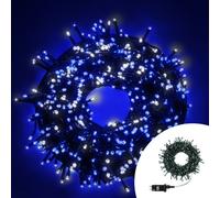 Catena di luci 25 metri da 500 Led Bianco Freddo e Blu con cavo verde Wisdom